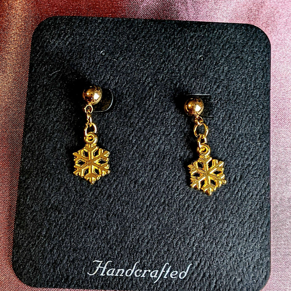 Gold Snowflake Post Earrings