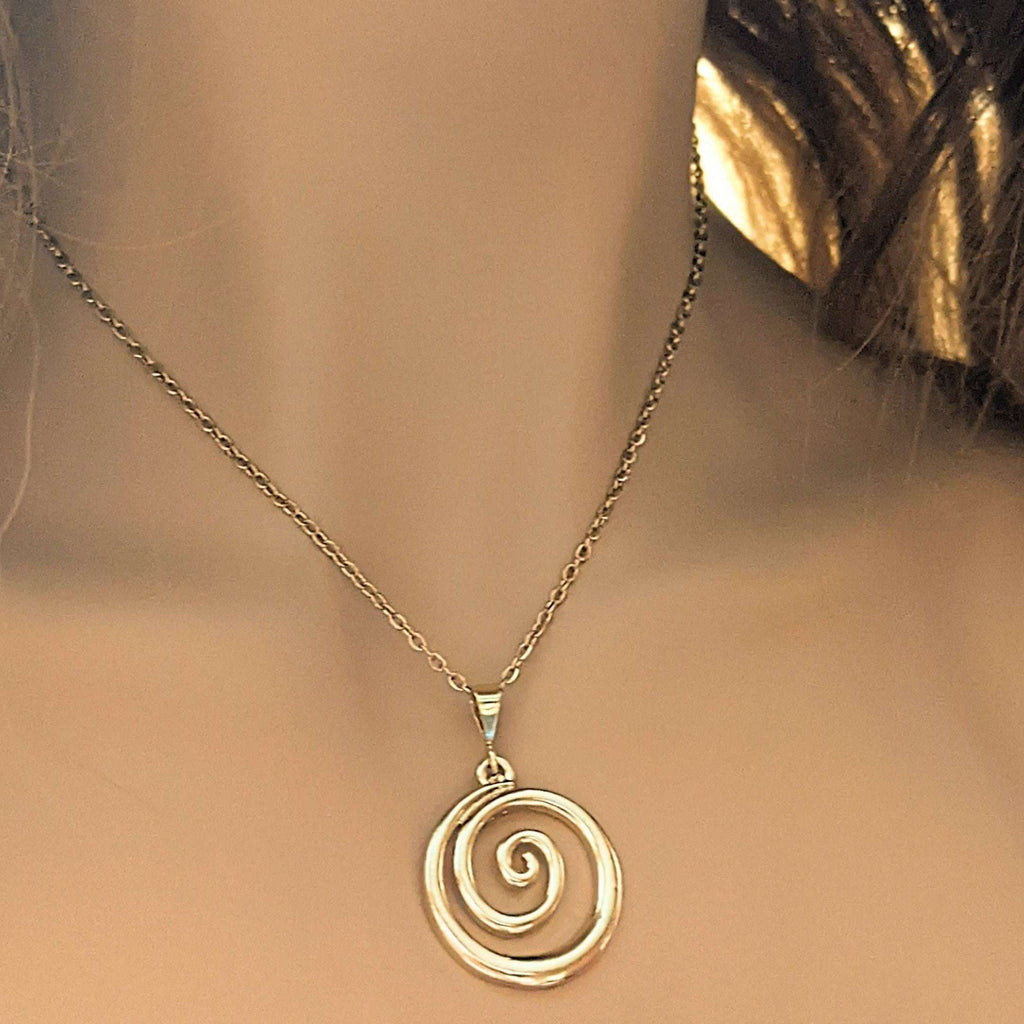 Gold Spiral Necklace, 18- 24 inch