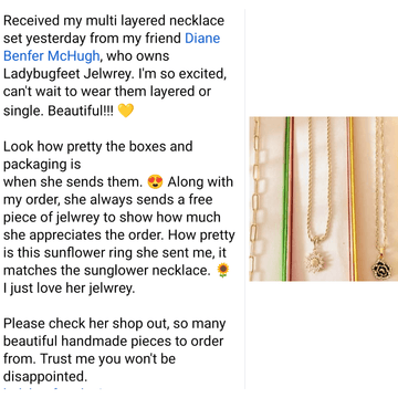 Gold Sunflower Layered Necklace Set