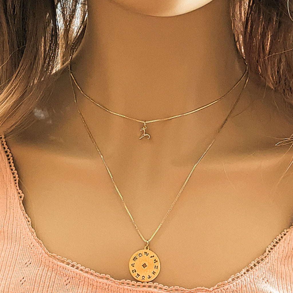 Gold Zodiac Symbol Necklace - 12 - 24 inches