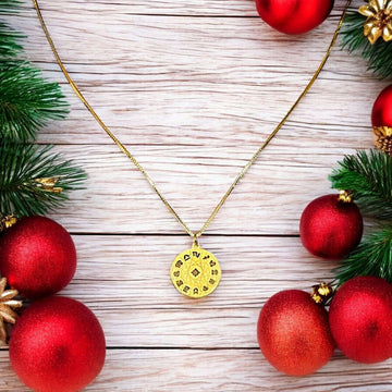 Zodiac Wheel Chart necklace, Gold - adjustable up to 24 inches