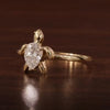 Gold CZ Turtle Ring - Size 9