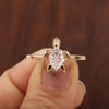 Gold CZ Turtle Ring - Size 9