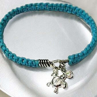 Hawaiian Honu Sea Turtle Macrame' Cuff bangle