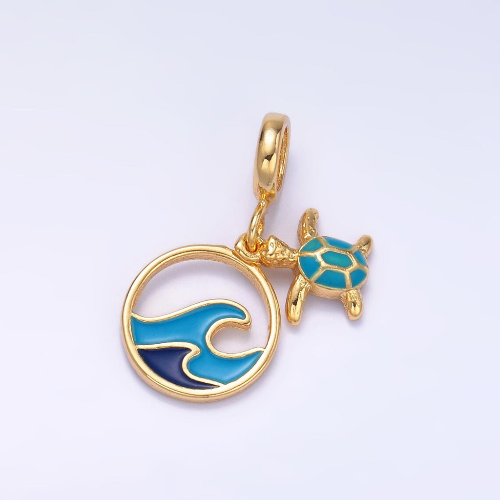 Sea Turtle European beaded bracelet - Gold