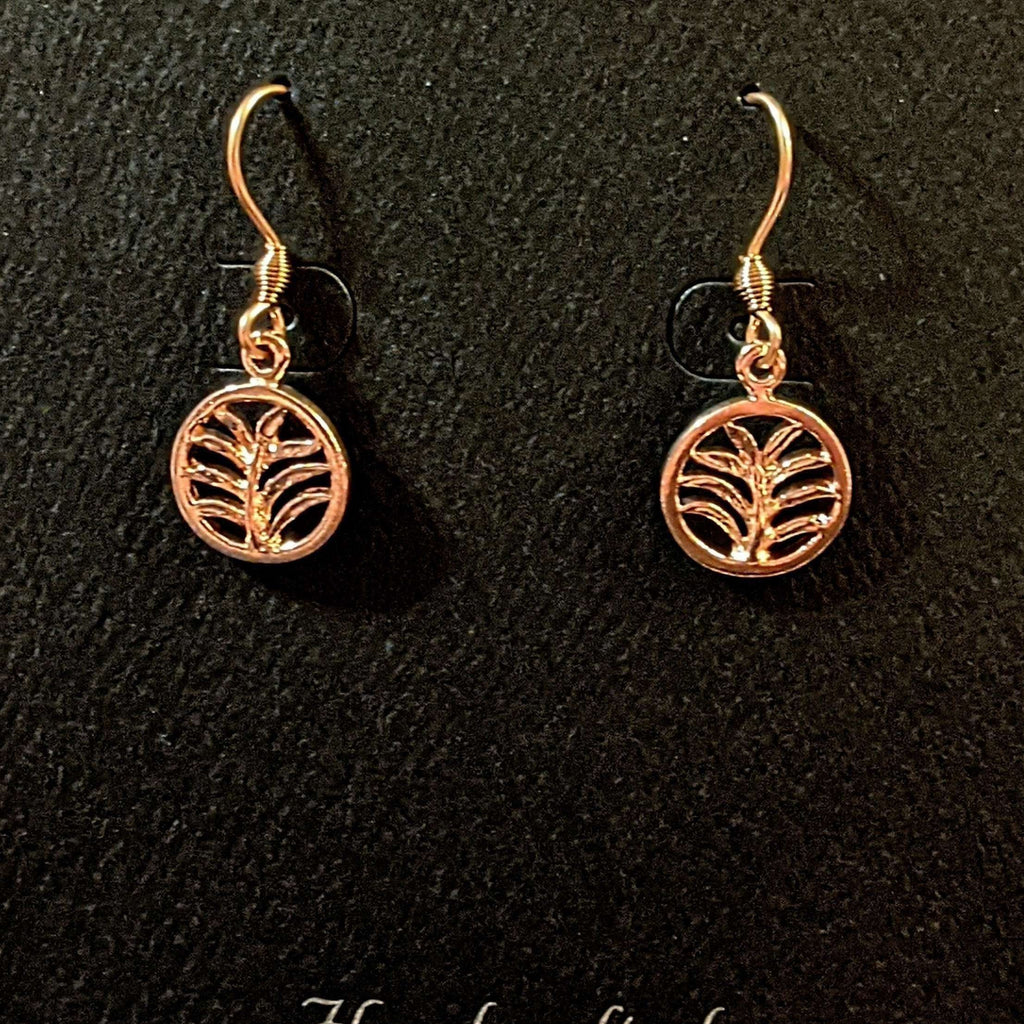 Palm Leaf Rose Gold dangle earrings