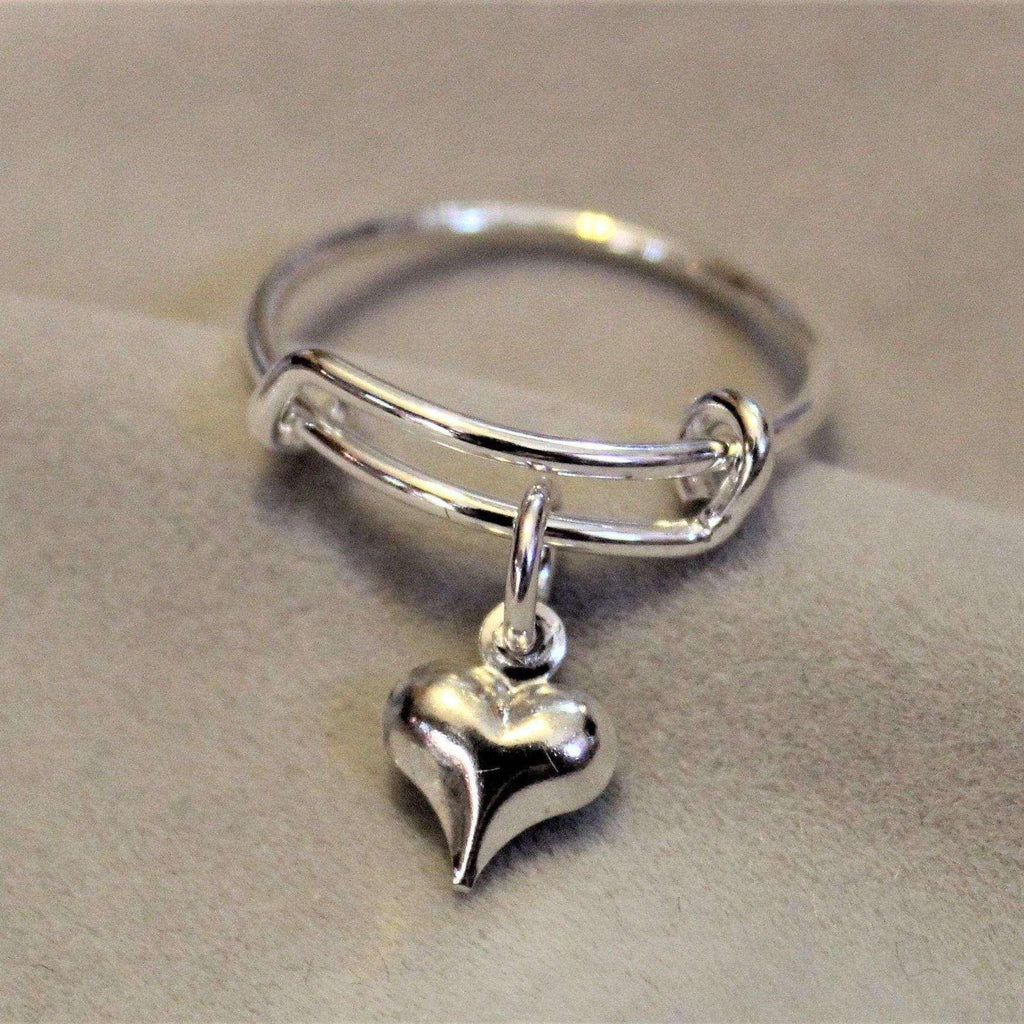 Puffy Heart Expandable Charm Ring