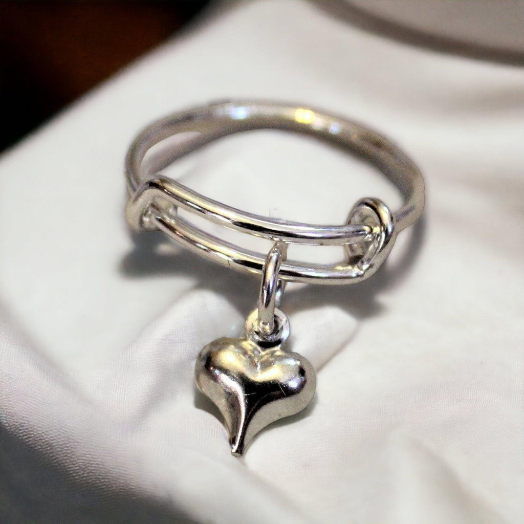 Puffy Heart Expandable Charm Ring