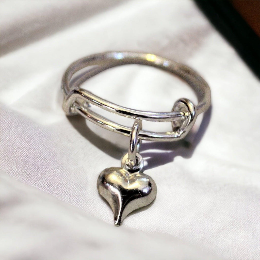 Puffy Heart Expandable Charm Ring