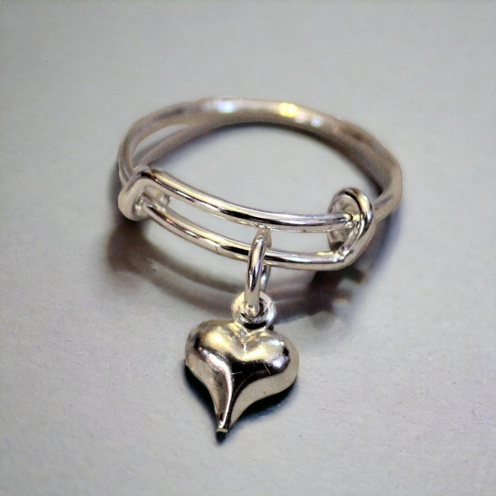 Puffy Heart Expandable Charm Ring