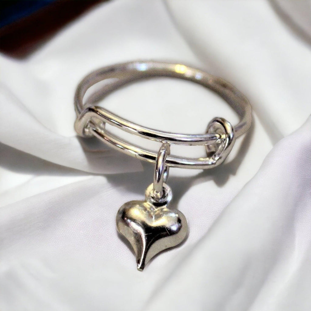Puffy Heart Expandable Charm Ring