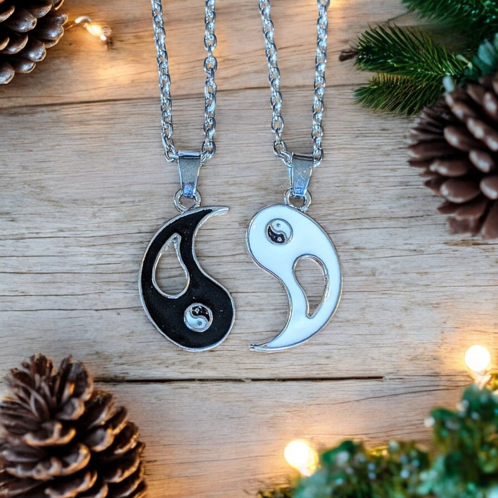 YIN and YANG Double Necklace Set, 20 inches