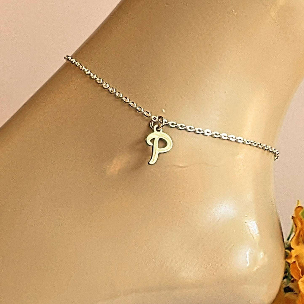 Initial Anklet - Silver