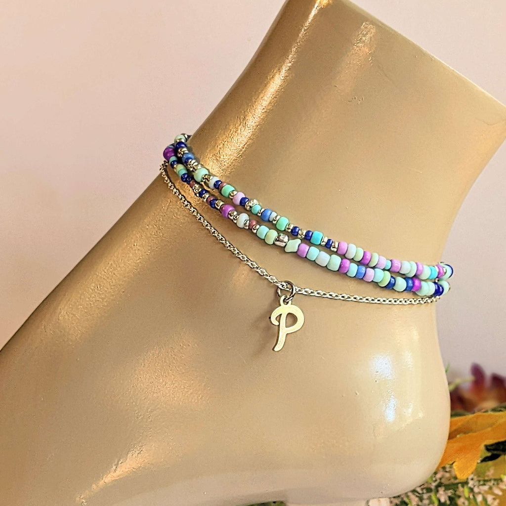 Initial Anklet - Silver
