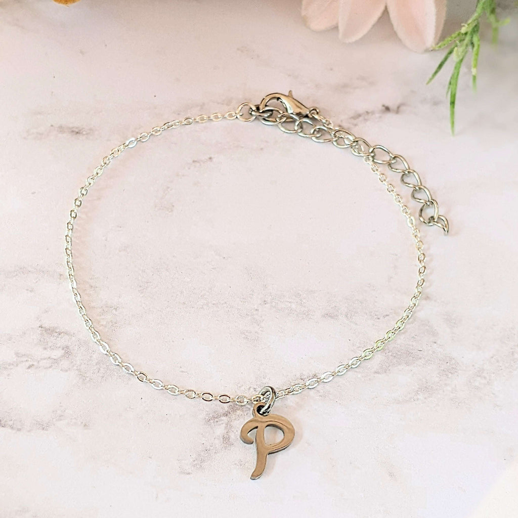 Initial Anklet - Silver