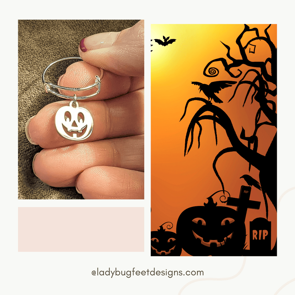 Jack O' Lantern Expandable Charm Ring