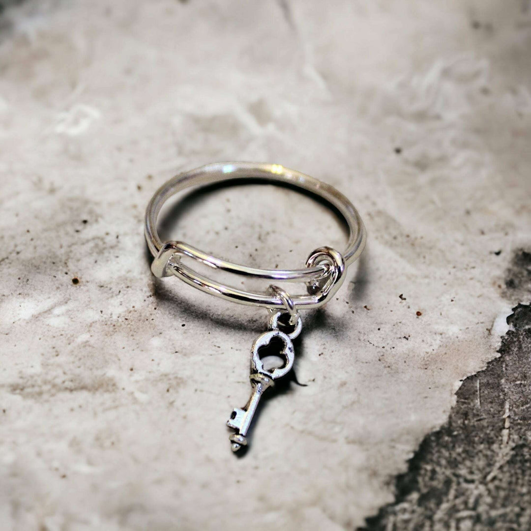 Key to my Heart Expandable Charm Ring