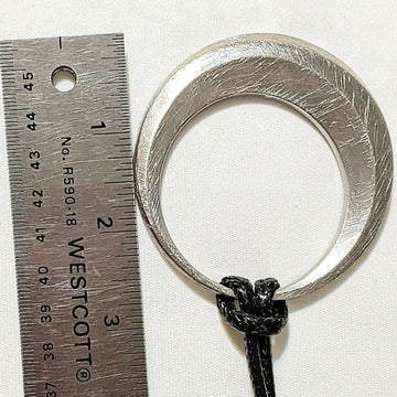 Large Circle Pendant Cord Necklace, 36 inches
