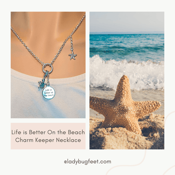 Life is Better On the Beach Charm Keeper Necklace - 18-24 inch