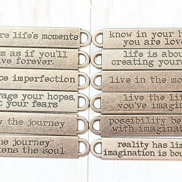 Live in the Moment, Inspirational Quote Twisted rope bolo Bracelet