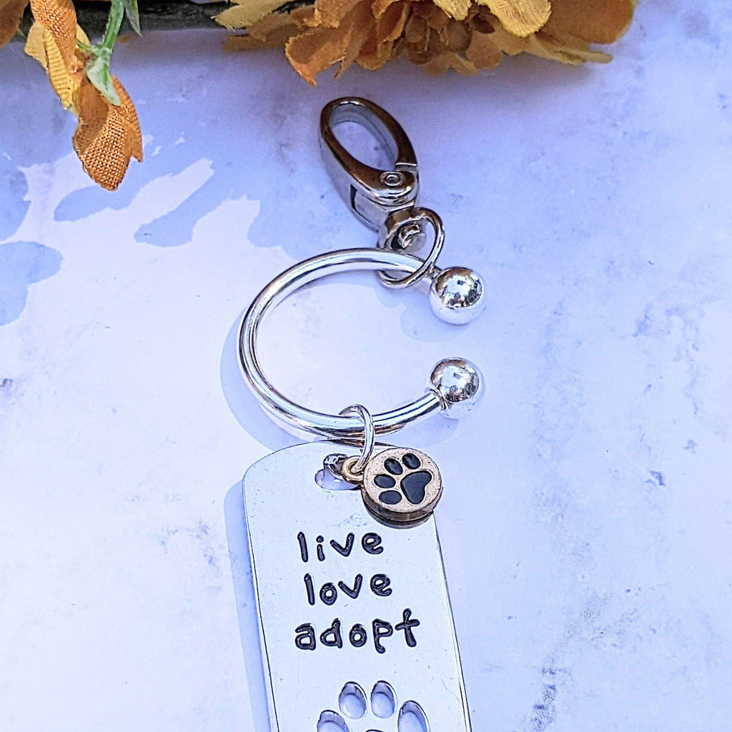 Live Love Adopt Keychain/Purse Clip