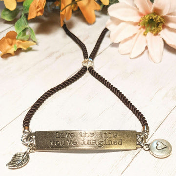 Live the Life You've Imagined Twisted Rope Bolo bracelet
