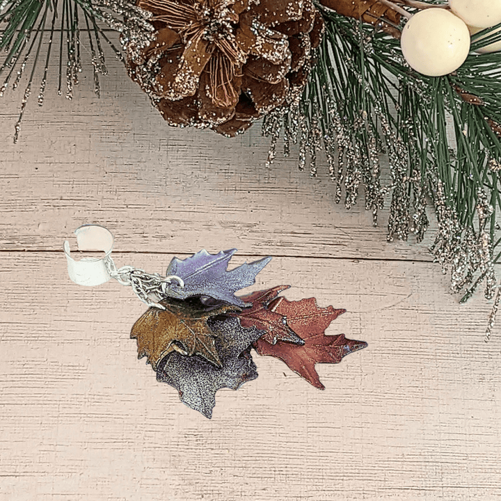 Maple Leaves Ear Cuff, Silver