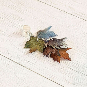 Maple Leaves Ear Cuff, Silver