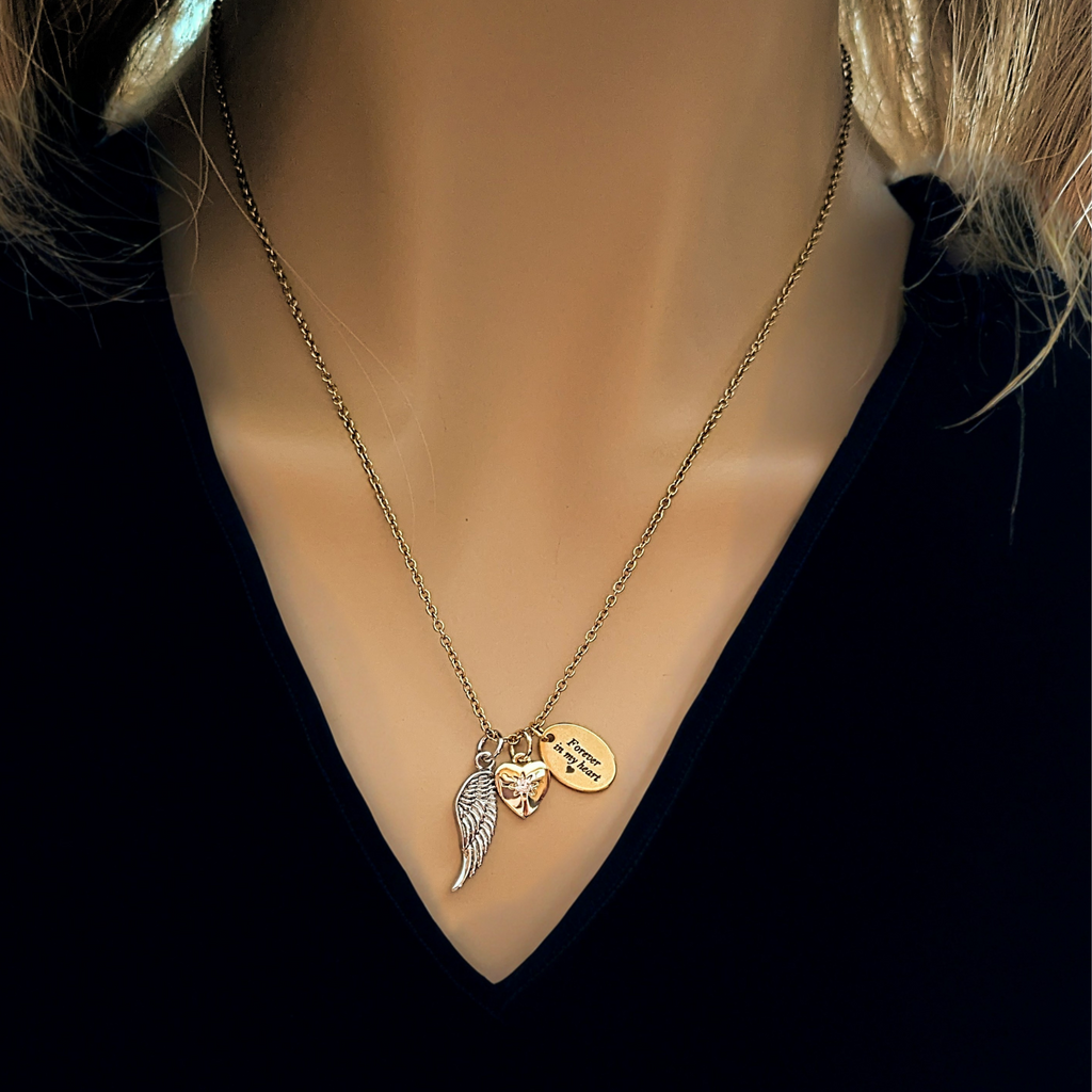 Gold Forever in my Heart Memory necklace, 20 inch