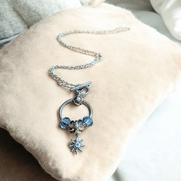 Moon Sun Star II Sterling Silver Toggle Charm Necklace, 20 inches