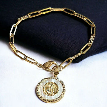 Mother Mary Paperclip Chain Bracelet