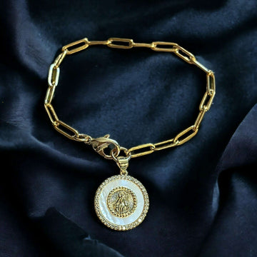 Mother Mary Paperclip Chain Bracelet