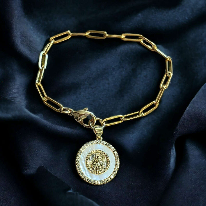 Mother Mary Paperclip Chain Bracelet