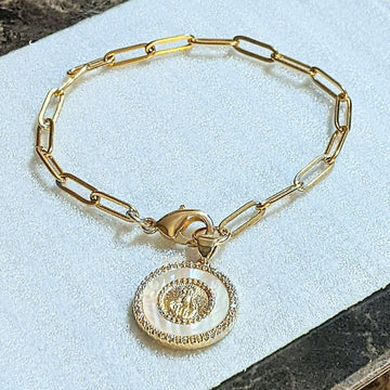 Mother Mary Paperclip Chain Bracelet