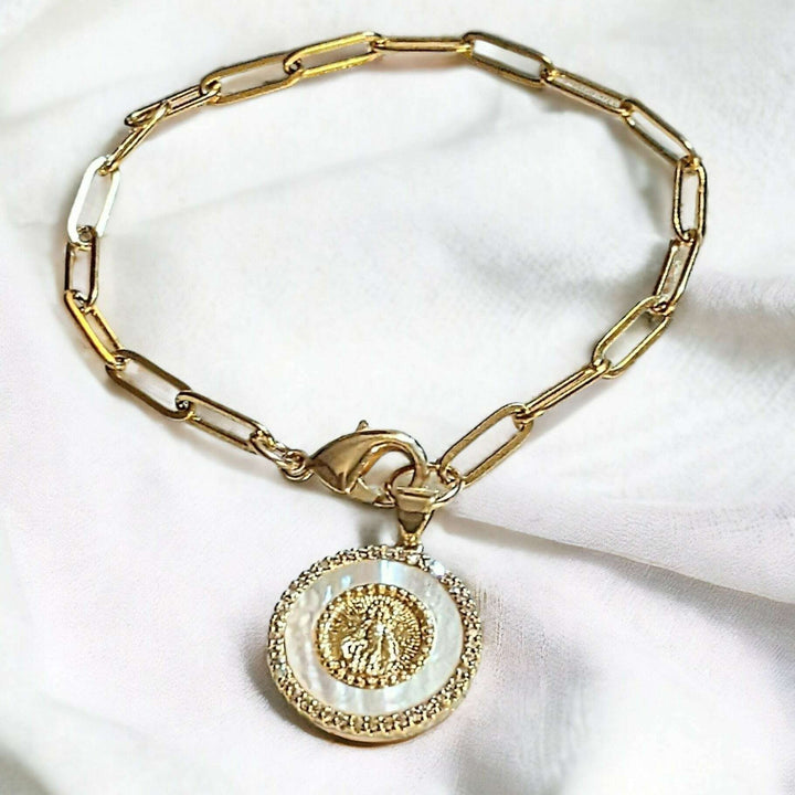 Mother Mary Paperclip Chain Bracelet