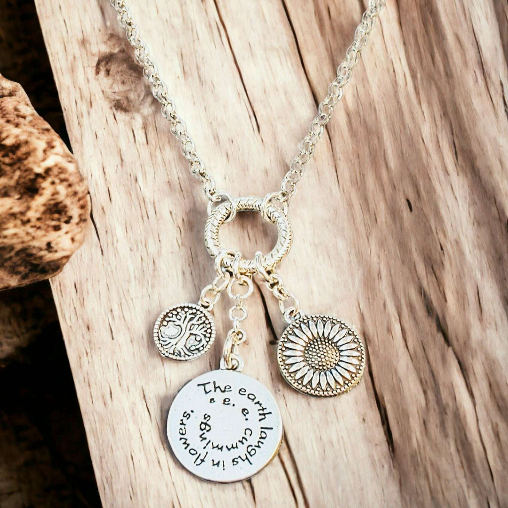 Nature Lover Silver Charm Keeper Necklace - 18-24 inch