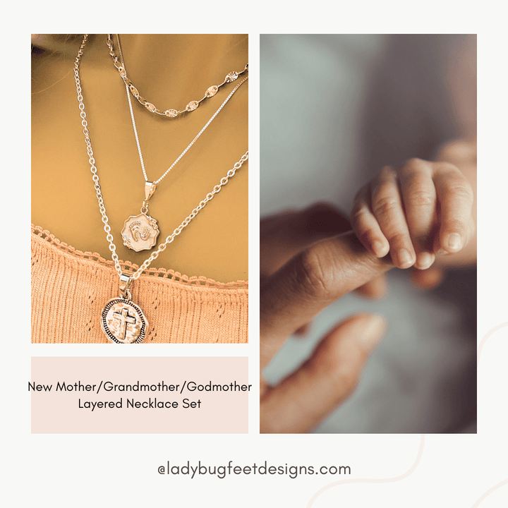 New Mother/Grandmother/Godmother Layered Necklace Set