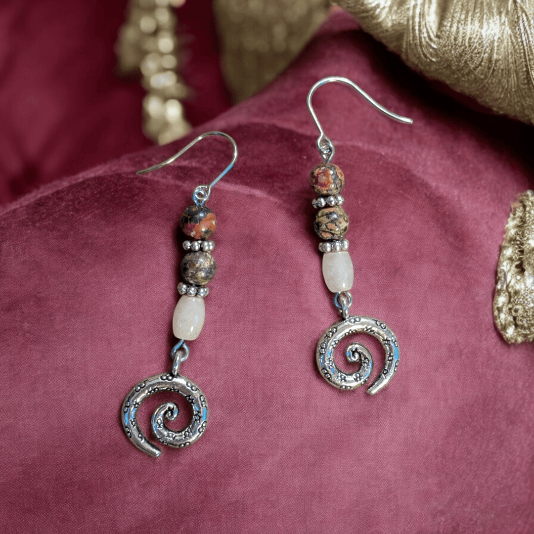 Opal, Jasper Swirl Earrings
