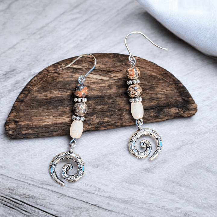 Opal, Jasper Swirl Earrings