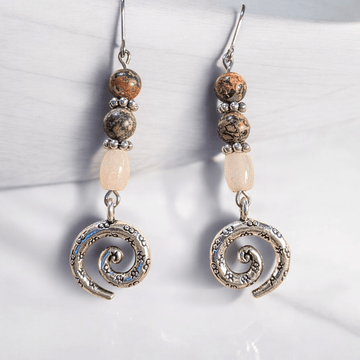 Opal, Jasper Swirl Earrings