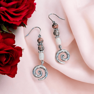 Opal, Jasper Swirl Earrings