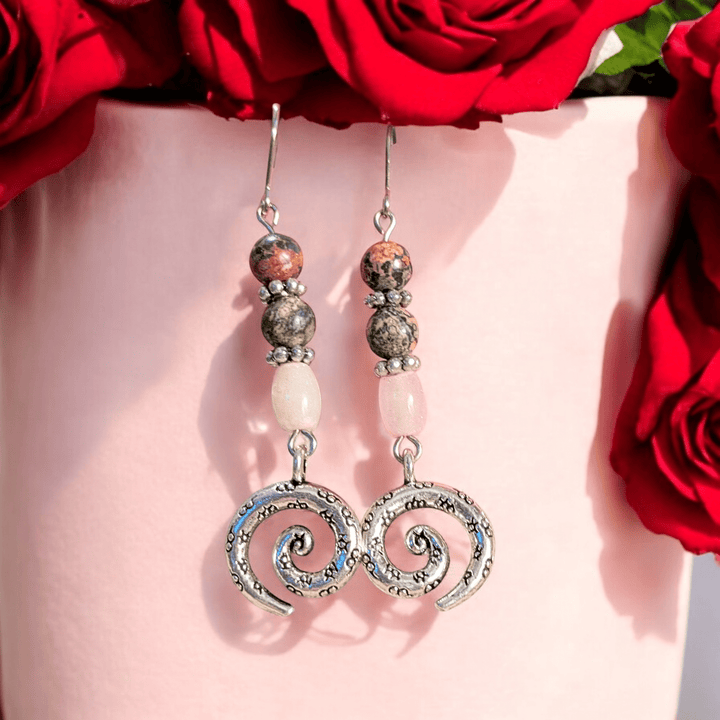 Opal, Jasper Swirl Earrings