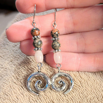 Opal, Jasper Swirl Earrings