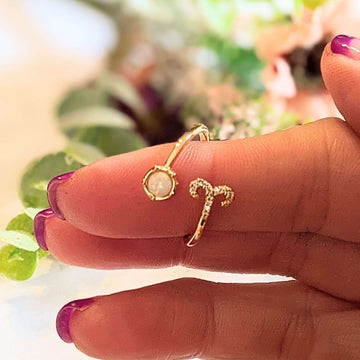 Opal Zodiac Sign Ring Aries (March 21 – April 19)