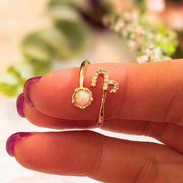 Opal Zodiac Sign Ring Capricorn (December 22 – January 19)