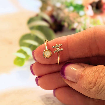 Opal Zodiac Sign Ring