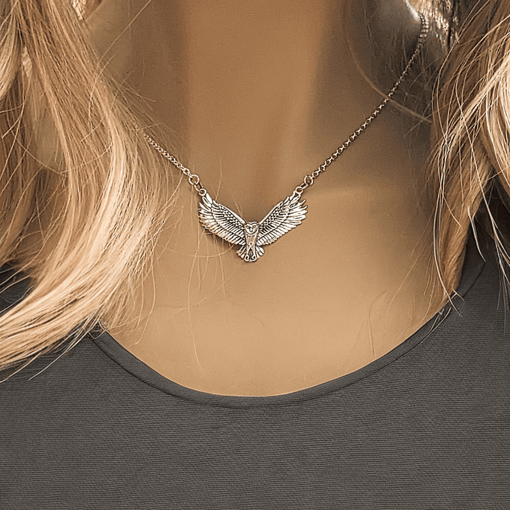 Owl in Flight necklace - 20 inch
