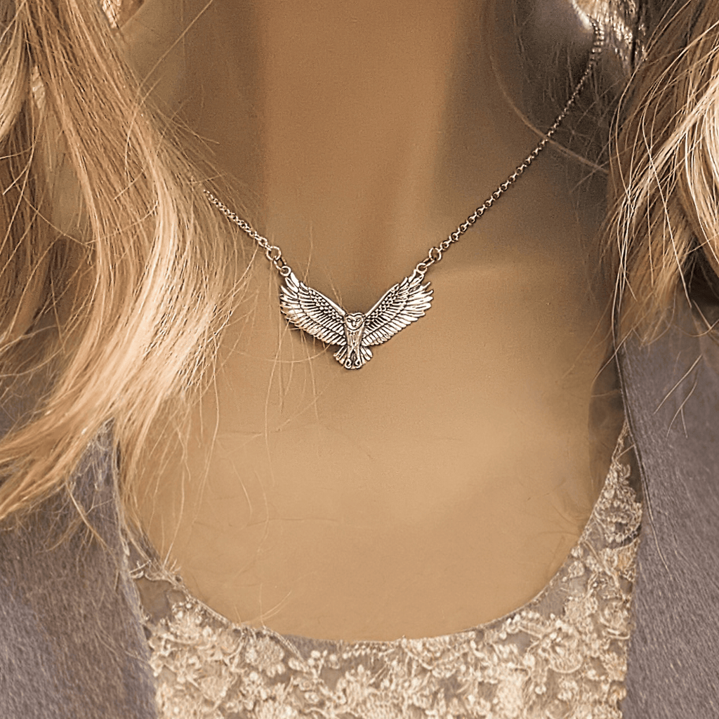 Owl in Flight necklace - 20 inch