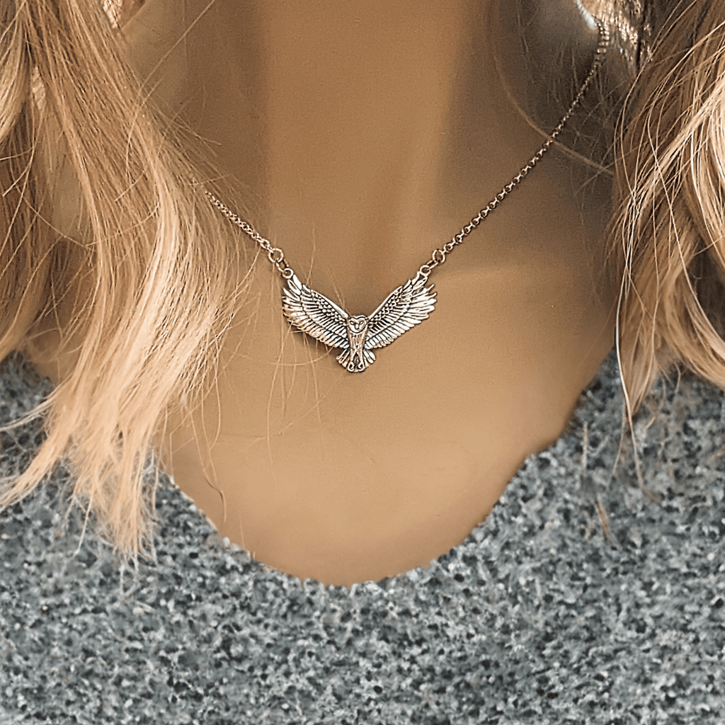 Owl in Flight necklace - 20 inch
