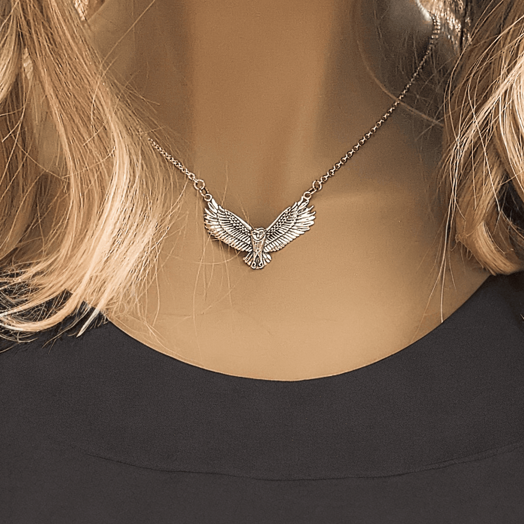 Owl in Flight necklace - 20 inch